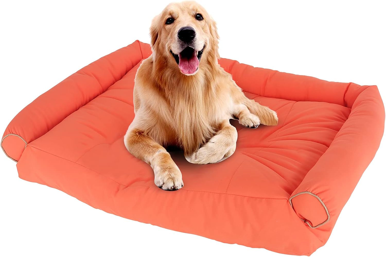 Dog Bed for Large Dogs, Self-Warming Washable Pet Bed, Waterproof Bottom for Medium Lage Dogs, Red